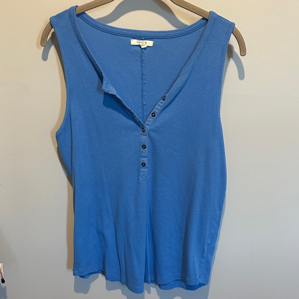 Maurices Vibrant Blue Button-Front Tank Top